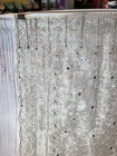 Vintage Gorgeous Sheer Piano Scarf Shawl Table Runner Fringed Velvet 20x60   