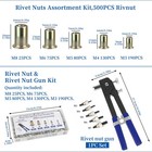 Rivet Nut Tool Kit rivnut Tool 500pcs Metric Rivet Nut Combination  m3 m4 m5 