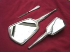 Vintage Sterling Silver Hair Brush  Mirror   File - Vanity Grooming Set