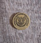 Vintage 1985 Denver  co  Coin Club 50th Anniversary Wooden Nickel Painted Gold