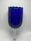 Vintage Empoli Glass Hand Blown Footed Vase Cobalt Blue 