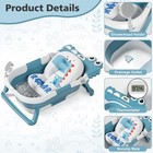 Collapsible Baby Bathtub For Newborn  Foldable Baby Bath Tub With Thermometer   