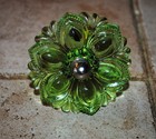 Vtg Antique Uranium Glass Green Curtain Tie Back Slovakia Hardware Included