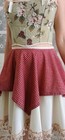 Romantic Red Gingham Asymmetric Skirt   Handmade   Cottagecore