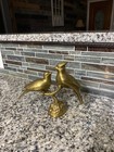 Vintage Love Birds Brass Figurine Cardinals On Branch Midcentury Modern Decor