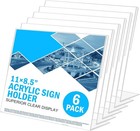 Acrylic Sign Holder 8 5 X 11 Horizontal 6 Pack Slant Back Acrylic Stands For    