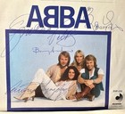 1979 Abba  chiquita 45 Record Signed By 4 Agnetha Faltskog Lyngstad Ulvaeus