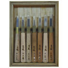 Michihamono 7 Piece Wood Carving Gouges   Chisels Woodblock Printing Tools Set