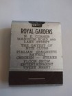 Vintage Matches From Royal Gardens Nite Club And Restaurant