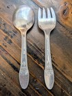 Vtg 1847 Rogers Bros Is Int l Silver Co First Love Baby toddler Spoon   Fork Set