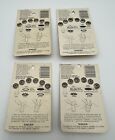 Lot Of 4 Vintage Singer Sewing Red Snap Fasteners With Attaching Tool 00540