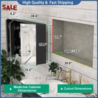 Mirrored Bathroom Medicine Cabinet 3 Doors Mirror Cabinet Wall Mount 36  X 27 5 