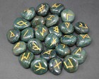 Bloodstone Rune Stone Set Of 25   Velvet Storage Pouch  elder Futhark Runes 