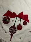 Edna Looney 1960s Felt Tree Skirt Christmas Bells Red Green Sequins Bows