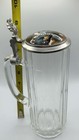 Antique 1800 s Hand Painted Porcelain Glass Pewter German Lidded Beer Stein Mug 