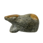 Inuit Hand Carved Stone Bear Fetish Figurine 3  Signed Soapstone