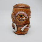 Vintage Orchids Of Hawaii  headhunter  Tiki Mug W  Lid R-18 - Like Mr  Bali Hai