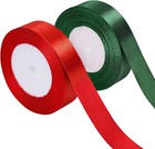 2 Rolls 60 Yard Christmas Satin Ribbon  1 Inch Wide Double Faced Polyester Re   