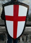 18g Battle Armor Shield Knight Templar Red Cross Steel Heater Shield Gift