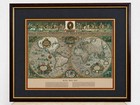 Vintage Blaeu Wall Map Gold Foil Metalled Print Framed 30x26 Nova Totius