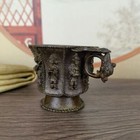 Dong Bronze Tang Dynasty Le Terracotta Figure Pattern Eight Ribbed Cup Handmade