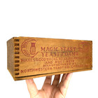 Antique Magic Yeast Foam Wooden Box Crate Owl   Crescent Moon Chicago