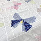 Handmade Butterflies Cotton Fabric Queen Size Patchwork Quilt Top topper