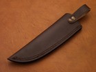 Premium Handmade Leather Knife Sheath 6   8 Inch Blade   Dark Brown Tooled Belt