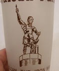 Vintage Frosted Souvenir Drinking Glass Vulcan Statue Park Birmingham Alabama