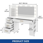 White Makeup Vanity Desk With Mirror   3 Color Modes Adjustable Brightness Table