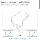Genuine Oem Nissan Frontier Speaker 28170-eb000 Nissan Frontier  Subwoofer 