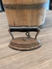 Antique Dover Cast Iron Dolly Iron Miniature With Wood Handle And Trivet Stand