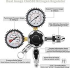 Nitrogen Regulator For Draft Beer - 0-100 Psi Dual Gauge  Cga580  0-3500 Psi  Re