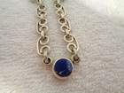 Vtg  Mexico  Sterling Silver   Lapis Link Necklace
