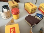Huge Lot Of Kodak 1950 s Film Boxes - Colorful Metal Cans - Guides-mailers Film