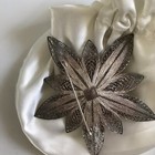 Vintage Antique Sterling Silver Filigree Ornate   Flower Handmade Brooch Pin
