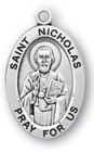 Large Men s Sterling Silver Saint Nicholas Pendant Medal Necklace With Chain