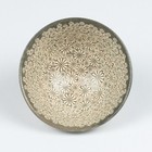 Korean Buncheong Mishima Chawan Tea Bowl With Stamped Chrysanthemum Decoration