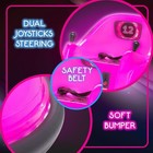 Flybar 6v Pink Glow Bumper Car Kids Led Ride-on 360   Spin Ages 1 5  Up To 66 Lbs