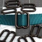 3 4 Inch Aged Bronze Metal Round Wide-mouth Triglide Slides  10 Pack