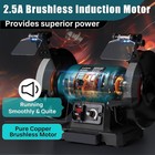 6  Variable Speed Bench Grinder 1725   3450 Rpm Brushless Motor Led Light