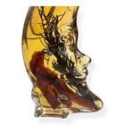 Vintage Crescent Moon Face Infused Oil Glass Bottle Decor Whimsigoth Celestial