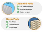 7pcs Hand Sanding Blocks 4 Diamond Grinding 3 Resin Polishing Pads 60-3000 Grit