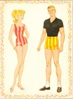 Vintage Uncut 1963 Barbie  Ken   Midge Paper Dolls pretty  1 Top Reproduction