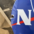 Vintage Nasa Meatball 12 Inch Convex Porcelain Enamel Sign