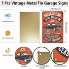 7 Pcs Vintage Metal Tin Signs Retro Garage Signs For Men Wall Decorations
