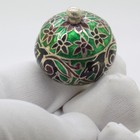 Vintage Italian Handmade Genuine Sterling Silver Enameled Round Pill Snuff Box