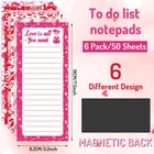 6pcs Valentine  S Day Magnetic Notepads Grocery Shopping List Memo Pad Romantic 