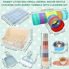 34 Pcs Rabbit Starter Kit Rabbit Litter Box Small Animal Water Bottle Stackin   
