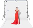 Slow Dolphin Photo Video Studio Backdrop  10x12 Ft White Muslin  Stand Kit